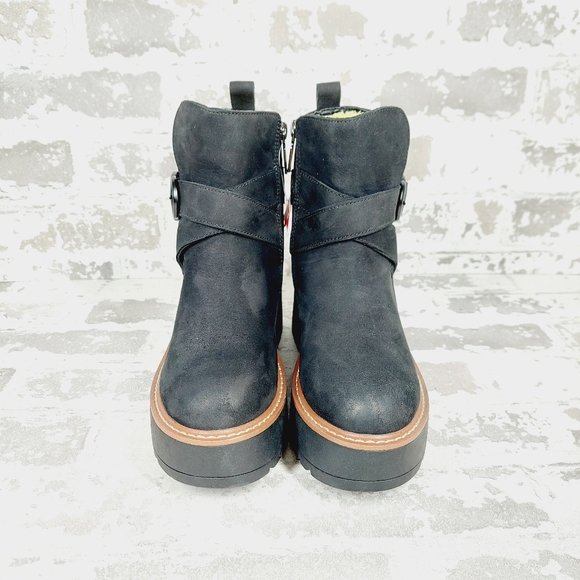 NEW Blondo Giovanni Waterproof Black Nubuck Leather Chunky Ankle Boots E416 - Picture 7 of 12